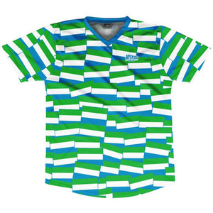 Ultras Sierra Leone Party Flags Soccer Jersey Made In USA'-Green Blue Ultras Sierra Leone Party Flags Soccer Jersey Made In USA'-Green Blue