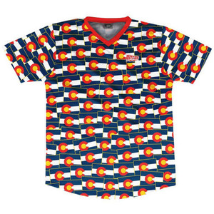 Ultras Colorado State Party Flags Soccer Jersey Made In USA - Blue Yellow Ultras Colorado State Party Flags Soccer Jersey Made In USA - Blue Yellow
