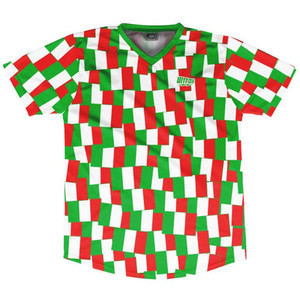 Ultras Italy Party Flags Soccer Jersey Made In USA - Green Red Ultras Italy Party Flags Soccer Jersey Made In USA - Green Red