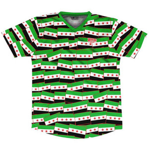 Ultras Syria Party Flags Soccer Jersey Made In USA-Black Green Ultras Syria Party Flags Soccer Jersey Made In USA-Black Green