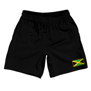 Jamaica Country Heritage Flag Athletic Running Fitness Exercise Shorts 7" Inseam Made In USA Shorts by Ultras Jamaica Country Heritage Flag Athletic Running Fitness Exercise Shorts 7" Inseam Made In USA Shorts by Ultras