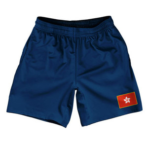 Hong Kong Country Heritage Flag Athletic Running Fitness Exercise Shorts 7" Inseam Made In USA Shorts by Ultras Hong Kong Country Heritage Flag Athletic Running Fitness Exercise Shorts 7" Inseam Made In USA Shorts by Ultras