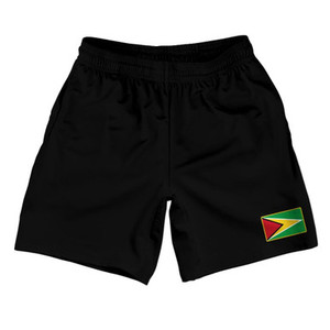 Guyana Country Heritage Flag Athletic Running Fitness Exercise Shorts 7" Inseam Made In USA Shorts by Ultras