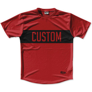 Dark Red & Black Custom Finish Line Running Shirt Made in USA - Dark Red & Black Dark Red & Black Custom Finish Line Running Shirt Made in USA - Dark Red & Black