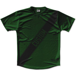 Forest Green & Black Custom Sash Running Shirt Made in USA - Forest Green & Black Forest Green & Black Custom Sash Running Shirt Made in USA - Forest Green & Black