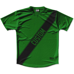 Kelly Green & Black Custom Sash Running Shirt Made in USA - Kelly Green & Black Kelly Green & Black Custom Sash Running Shirt Made in USA - Kelly Green & Black