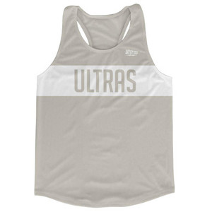 Ultras White and Cool Grey Finish Line Running Tank Top Racerback Track and Cross Country Singlet Jersey Made In USA - White & Cool Grey Ultras White and Cool Grey Finish Line Running Tank Top Racerback Track and Cross Country Singlet Jersey Made In USA - White & Cool Grey