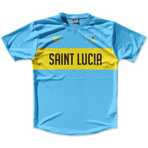 Ultras Saint Lucia Flag Finish Line Running Cross Country Track Shirt Made In USA - Light Blue Ultras Saint Lucia Flag Finish Line Running Cross Country Track Shirt Made In USA - Light Blue