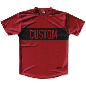 Cardinal Red & Black Custom Finish Line Running Shirt Made in USA - Cardinal Red & Black Cardinal Red & Black Custom Finish Line Running Shirt Made in USA - Cardinal Red & Black