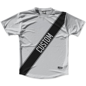 Medium Grey & Black Custom Sash Running Shirt Made in USA - Medium Grey & Black Medium Grey & Black Custom Sash Running Shirt Made in USA - Medium Grey & Black