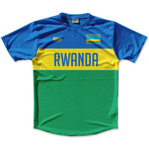 Ultras Rwanda Flag Finish Line Running Cross Country Track Shirt Made In USA - Green Blue Ultras Rwanda Flag Finish Line Running Cross Country Track Shirt Made In USA - Green Blue