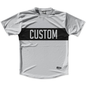 Medium Grey & Black Custom Finish Line Running Shirt Made in USA - Medium Grey & Black Medium Grey & Black Custom Finish Line Running Shirt Made in USA - Medium Grey & Black