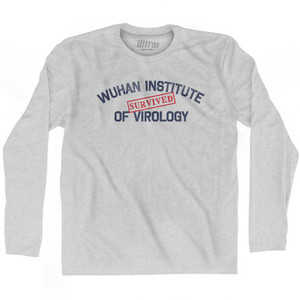Survived Wuhan Institute Of Virology Adult Cotton Long Sleeve T-Shirt by Ultras Survived Wuhan Institute Of Virology Adult Cotton Long Sleeve T-Shirt by Ultras