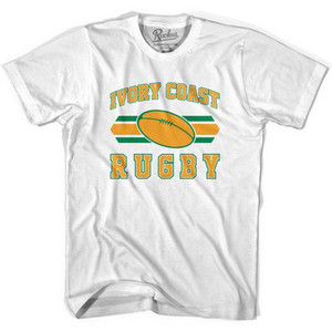 Ivory Coast 90's Rugby Ball T-shirt-Adult - White Ivory Coast 90's Rugby Ball T-shirt-Adult - White