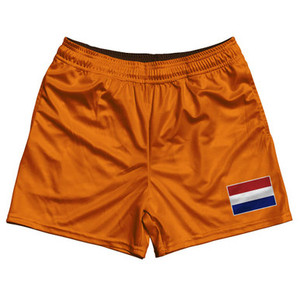 Netherlands Country Heritage Flag Rugby Gym Short 5 Inch Inseam With Pockets Made In USA - Orange Netherlands Country Heritage Flag Rugby Gym Short 5 Inch Inseam With Pockets Made In USA - Orange