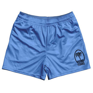 Fiji Rugby Gym Short 5 Inch Inseam With Pockets Made In USA - Blue Fiji Rugby Gym Short 5 Inch Inseam With Pockets Made In USA - Blue