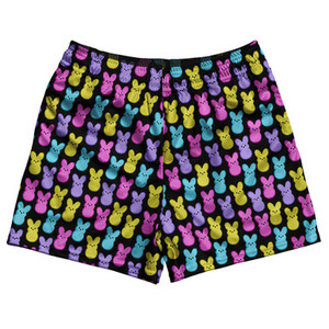 Easter Bunny Rugby Gym Short 5 Inch Inseam With Pockets Made In USA - Black Pink Blue