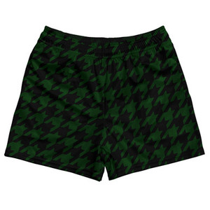 Green Forest And Black Houndstooth Rugby Gym Short 5 Inch Inseam With Pockets Made In USA Green Forest And Black Houndstooth Rugby Gym Short 5 Inch Inseam With Pockets Made In USA