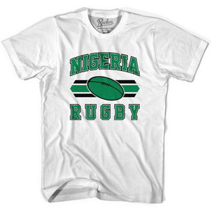 Nigeria 90's Rugby Ball T-shirt-Adult - White Nigeria 90's Rugby Ball T-shirt-Adult - White