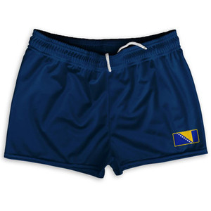 Bosnia And Herzegovina Country Heritage Flag Shorty Short Gym Shorts 2.5" Inseam Made In USA by Ultras Bosnia And Herzegovina Country Heritage Flag Shorty Short Gym Shorts 2.5" Inseam Made In USA by Ultras