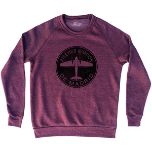 Atletico Aviacion De Madrid Roundel Adult Tri-Blend Sweatshirt - Cardinal Atletico Aviacion De Madrid Roundel Adult Tri-Blend Sweatshirt - Cardinal