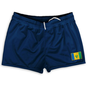 Saint Vincent And The Grenadines Country Heritage Flag Shorty Short Gym Shorts 2.5" Inseam Made In USA by Ultras Saint Vincent And The Grenadines Country Heritage Flag Shorty Short Gym Shorts 2.5" Inseam Made In USA by Ultras