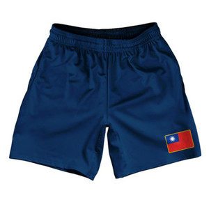 Taiwan Country Heritage Flag Athletic Running Fitness Exercise Shorts 7" Inseam Made In USA Shorts by Ultras Taiwan Country Heritage Flag Athletic Running Fitness Exercise Shorts 7" Inseam Made In USA Shorts by Ultras