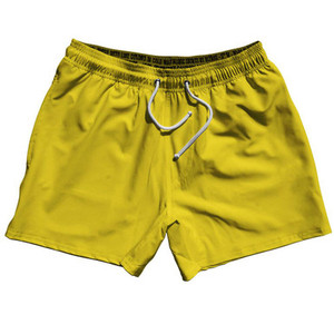 Yellow Varsity Blank 5" Swim Shorts Made in USA by Ultras Yellow Varsity Blank 5" Swim Shorts Made in USA by Ultras