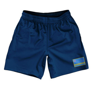 Aruba Country Heritage Flag Athletic Running Fitness Exercise Shorts 7" Inseam Made In USA Shorts by Ultras Aruba Country Heritage Flag Athletic Running Fitness Exercise Shorts 7" Inseam Made In USA Shorts by Ultras