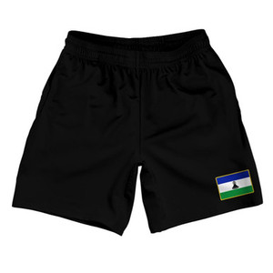 Lesotho Country Heritage Flag Athletic Running Fitness Exercise Shorts 7" Inseam Made In USA Shorts by Ultras Lesotho Country Heritage Flag Athletic Running Fitness Exercise Shorts 7" Inseam Made In USA Shorts by Ultras