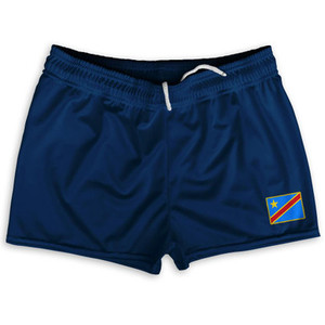 Dr Congo Country Heritage Flag Shorty Short Gym Shorts 2.5" Inseam Made In USA by Ultras