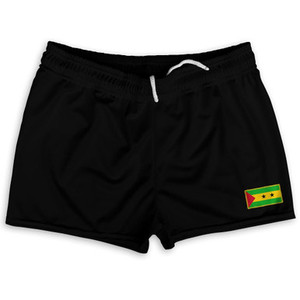Sao Tome And Principe Country Heritage Flag Shorty Short Gym Shorts 2.5" Inseam Made In USA by Ultras Sao Tome And Principe Country Heritage Flag Shorty Short Gym Shorts 2.5" Inseam Made In USA by Ultras