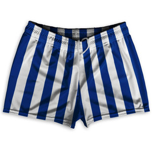 Royal Blue & White Vertical Stripe Shorty Short Gym Shorts 2.5" Inseam Made In USA by Ultras Royal Blue & White Vertical Stripe Shorty Short Gym Shorts 2.5" Inseam Made In USA by Ultras