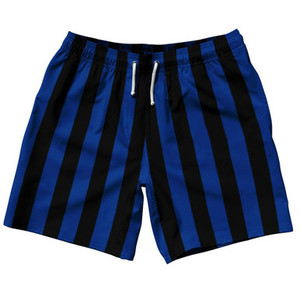 Royal Blue & Black Vertical Stripe Swim Shorts 7.5" Made in USA by Ultras Royal Blue & Black Vertical Stripe Swim Shorts 7.5" Made in USA by Ultras