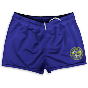 Nebraska US State Flag Shorty Short Gym Shorts 2.5" Inseam Made In USA by Shorty Shorts Nebraska US State Flag Shorty Short Gym Shorts 2.5" Inseam Made In USA by Shorty Shorts