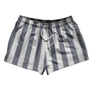 Dark Gray & White Vertical Stripe 2.5" Swim Shorts Made in USA by Ultras Dark Gray & White Vertical Stripe 2.5" Swim Shorts Made in USA by Ultras