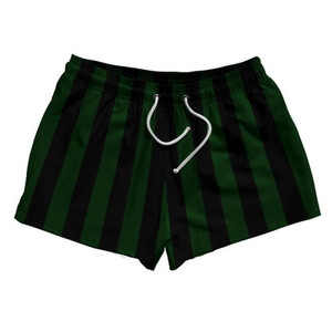 Forest Green & Black Vertical Stripe 2.5" Swim Shorts Made in USA by Ultras Forest Green & Black Vertical Stripe 2.5" Swim Shorts Made in USA by Ultras