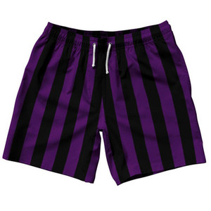 Medium Purple & Black Vertical Stripe Swim Shorts 7.5" Made in USA by Ultras Medium Purple & Black Vertical Stripe Swim Shorts 7.5" Made in USA by Ultras