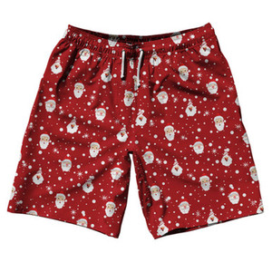 Santa Claus 10" Swim Shorts Made in USA - Red Santa Claus 10" Swim Shorts Made in USA - Red