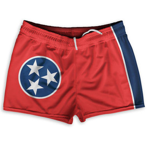 Tennessee US State Flag Shorty Short Gym Shorts 2.5" Inseam Made In USA by Shorty Shorts Tennessee US State Flag Shorty Short Gym Shorts 2.5" Inseam Made In USA by Shorty Shorts