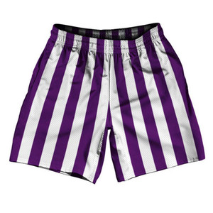 Medium Purple & White Vertical Stripe Athletic Running Fitness Exercise Shorts 7" Inseam Shorts Made In USA by Ultras Medium Purple & White Vertical Stripe Athletic Running Fitness Exercise Shorts 7" Inseam Shorts Made In USA by Ultras