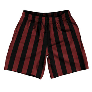 Maroon Red & Black Vertical Stripe Athletic Running Fitness Exercise Shorts 7" Inseam Shorts Made In USA by Ultras Maroon Red & Black Vertical Stripe Athletic Running Fitness Exercise Shorts 7" Inseam Shorts Made In USA by Ultras