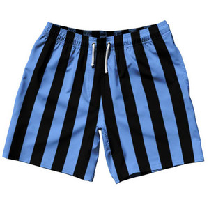 Carolina Blue & Black Vertical Stripe Swim Shorts 7.5" Made in USA by Ultras Carolina Blue & Black Vertical Stripe Swim Shorts 7.5" Made in USA by Ultras