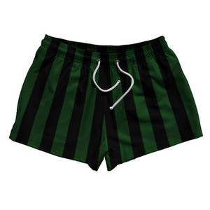 Hunter Green & Black Vertical Stripe 2.5" Swim Shorts Made in USA by Ultras Hunter Green & Black Vertical Stripe 2.5" Swim Shorts Made in USA by Ultras
