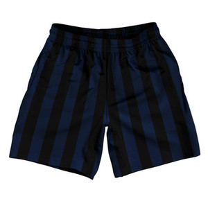 Navy Blue & Black Vertical Stripe Athletic Running Fitness Exercise Shorts 7" Inseam Shorts Made In USA by Ultras Navy Blue & Black Vertical Stripe Athletic Running Fitness Exercise Shorts 7" Inseam Shorts Made In USA by Ultras