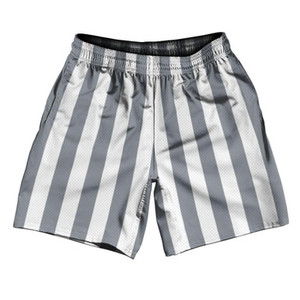 Dark Gray & White Vertical Stripe Athletic Running Fitness Exercise Shorts 7" Inseam Shorts Made In USA by Ultras Dark Gray & White Vertical Stripe Athletic Running Fitness Exercise Shorts 7" Inseam Shorts Made In USA by Ultras