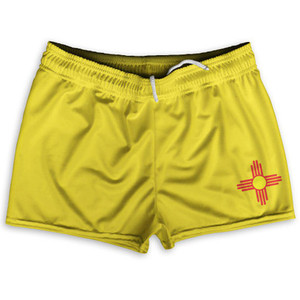 New Mexico US State Flag Shorty Short Gym Shorts 2.5" Inseam Made In USA by Shorty Shorts New Mexico US State Flag Shorty Short Gym Shorts 2.5" Inseam Made In USA by Shorty Shorts