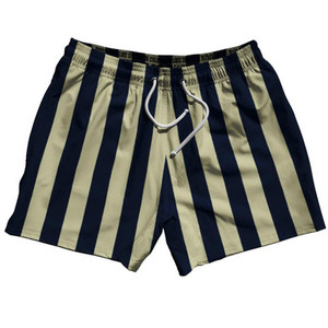 Navy Blue & Vegas Gold Vertical Stripe 5" Swim Shorts Made in USA by Ultras Navy Blue & Vegas Gold Vertical Stripe 5" Swim Shorts Made in USA by Ultras