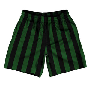 Hunter Green & Black Vertical Stripe Athletic Running Fitness Exercise Shorts 7" Inseam Shorts Made In USA by Ultras Hunter Green & Black Vertical Stripe Athletic Running Fitness Exercise Shorts 7" Inseam Shorts Made In USA by Ultras