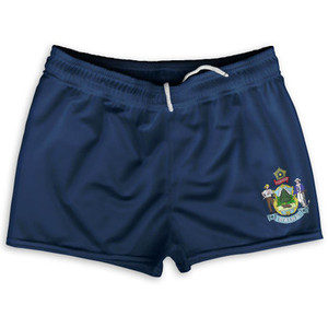 Maine US State Flag Shorty Short Gym Shorts 2.5" Inseam Made In USA by Shorty Shorts Maine US State Flag Shorty Short Gym Shorts 2.5" Inseam Made In USA by Shorty Shorts